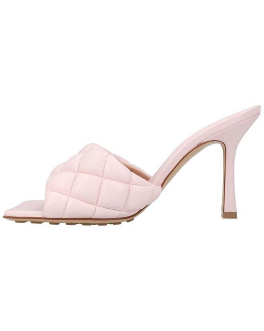 Bottega Veneta Pink Lambskin Leather Padded Mule, Never Worn (Authentic Pre-Loved)