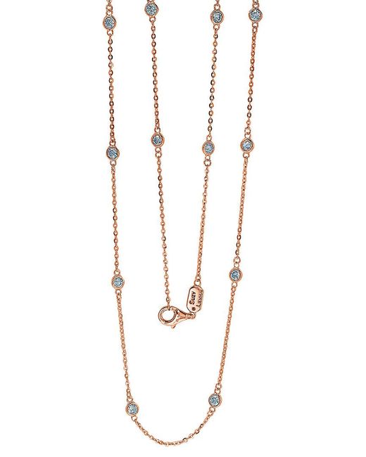 Suzy Levian White 14k Rose Gold 1.00 Ct. Tw. Diamond Station Necklace