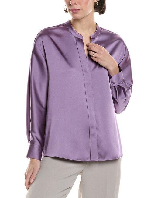 Vince Purple Button-Down Blouse