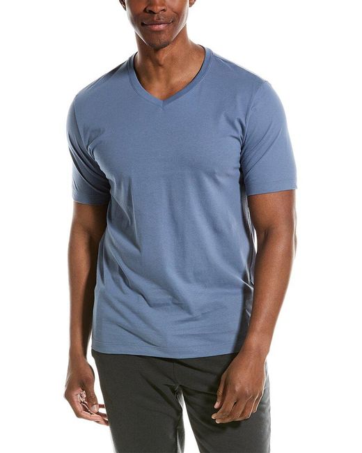 Hanro Blue V-neck Shirt for men