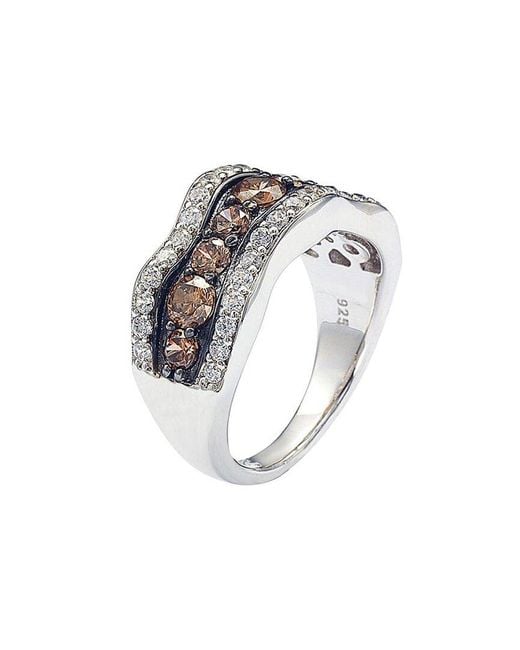 Suzy Levian CZ Jewelry Metallic Suzy Levian Silver Cz Ring
