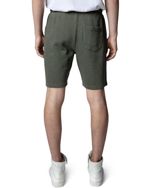 Zadig & Voltaire Green Party Skull Badge Short for men