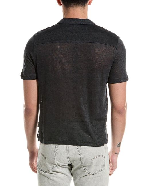 Onia Black Chad Linen T-shirt for men