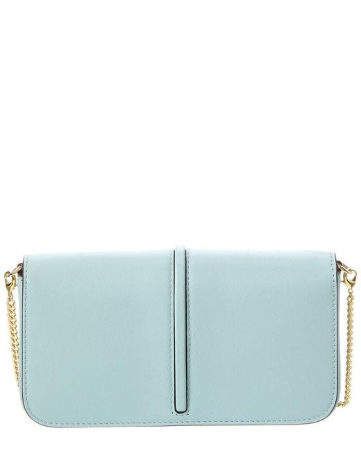 Fendi Blue Graphy Leather Wallet On Chain