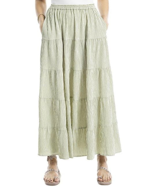 Max Studio Green Tiered Maxi Skirt