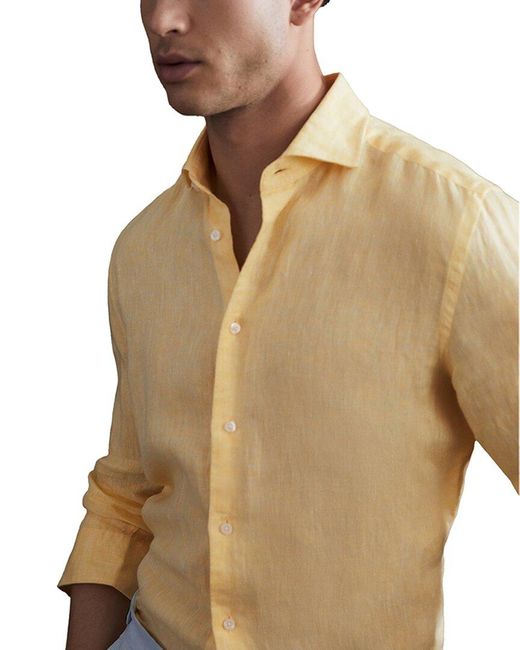 Reiss Natural Ruban Linen Shirt Top for men