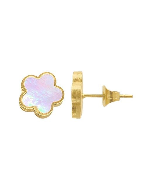 Adornia Blue 14k Plated Clover Studs