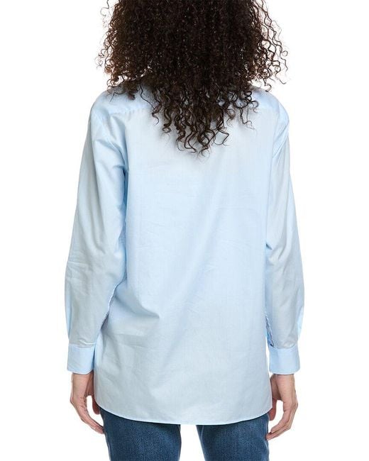 Burberry Blue Lace Panel Shirt