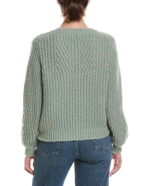 Michael Stars Green Lumi Crewneck Cardigan