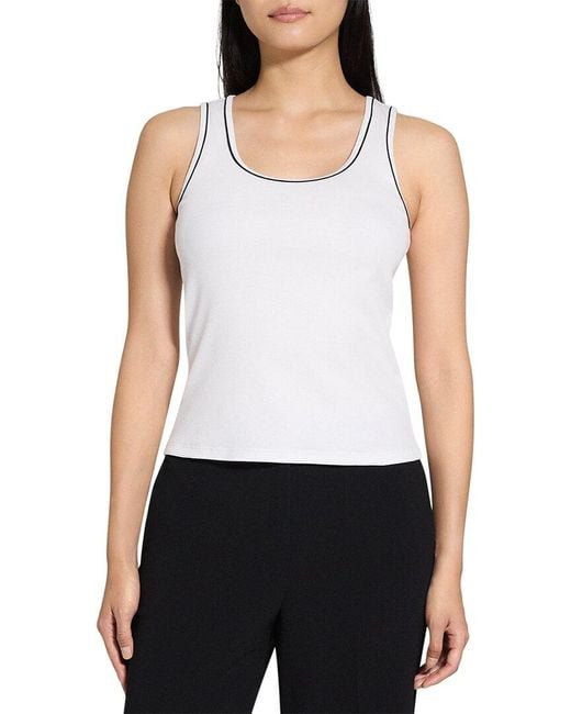 Theory White Scoop Neck Tank