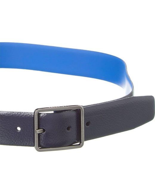 Ted Baker Blue Athlez Centre Bar Reversible Leather Belt for men