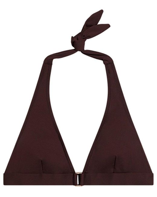 Reiss Brown Sahara Front Detail Halter Bikini Top