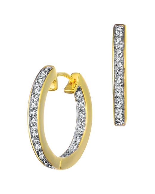 Rachel Glauber Metallic 14k Over Silver Cz Hoops