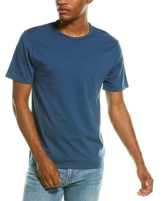 Vince Cotton Garment Dye T-shirt in Blue for Men | Lyst