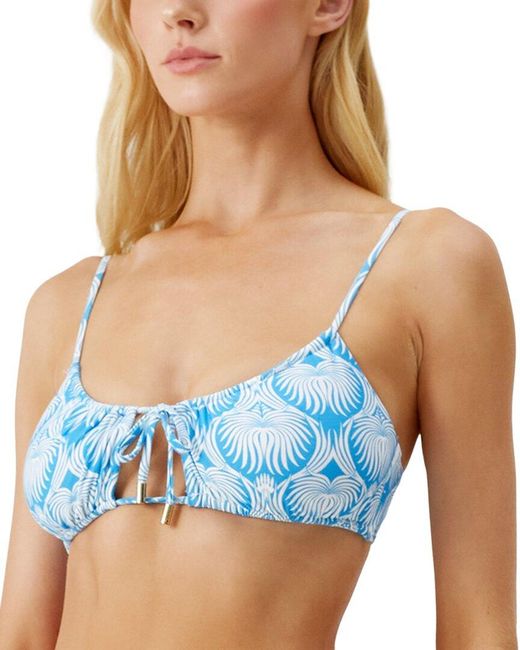 Melissa Odabash Blue Egypt Bikini Top