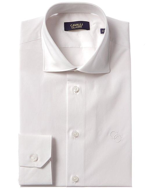 Class Roberto Cavalli Gray Comfort Fit Dress Shirt for men