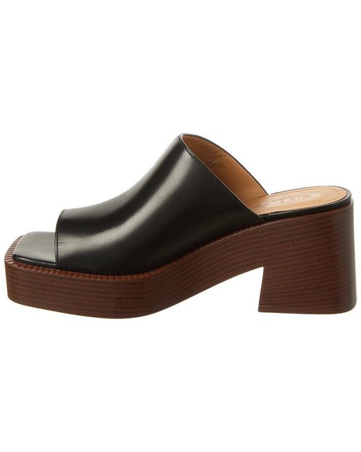 Tod's Brown Gomma Leather Platform Sandal