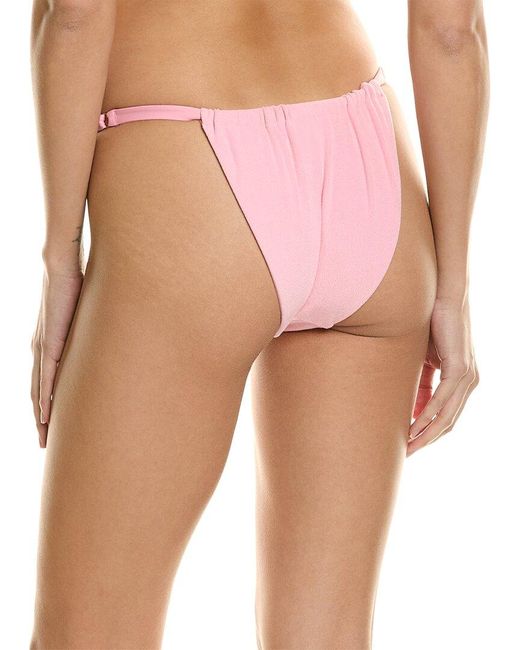 WeWoreWhat Pink Adjustable Ruched Bikini Bottom