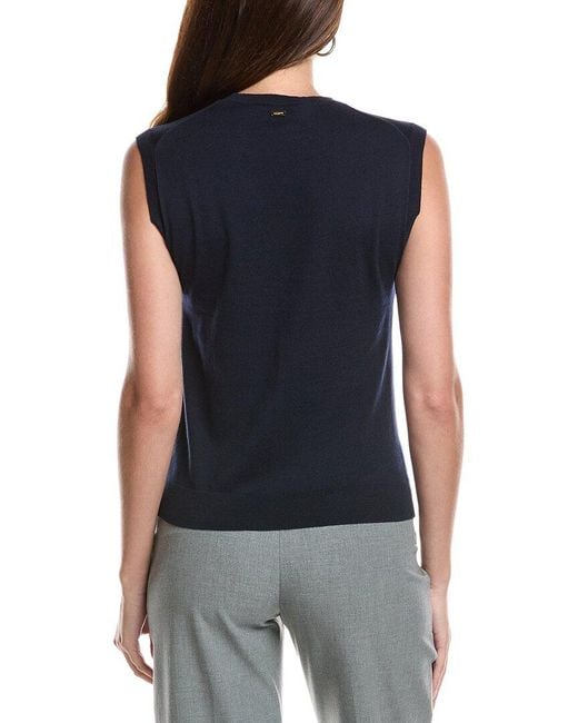 St. John Blue Fine Gauge Shell Top
