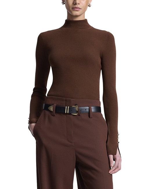 A.L.C. Brown Jett Wool-Blend Top
