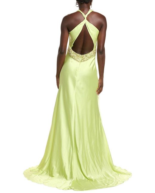 Issue New York Green Twisted Back Gown