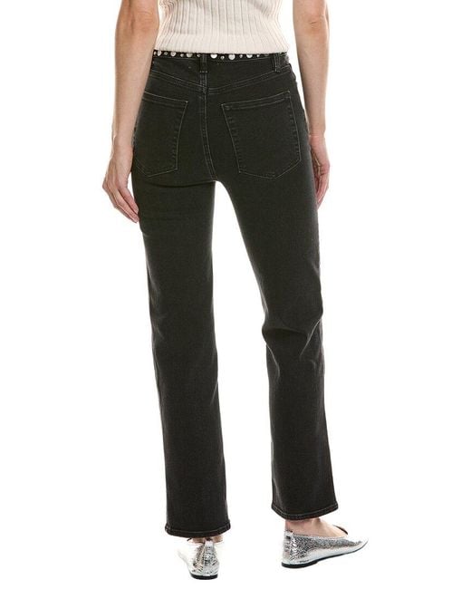 FRAME Black Frame Le Sleek Straight Studded Meteor Jean