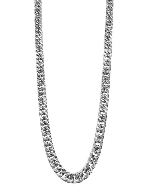 Adornia Metallic Stainless Steel Water Resistant Extra Thick 9mm Cuban Chain Necklace for men