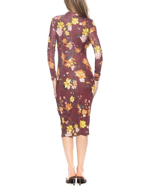 Alexia Admor Red Kim Draped Midi Sheath Dress