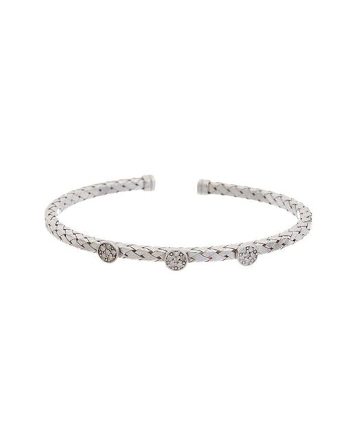 Meshmerise White 18K Over 0.18 Ct. Tw. Diamond Bangle Bracelet