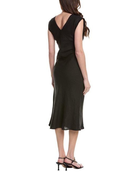 Marella Black Hidalgo Linen Midi Dress