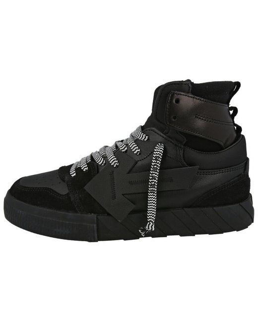 Off-White c/o Virgil Abloh Black Off-whitetm High Top Vulcanized Leather Sneaker for men