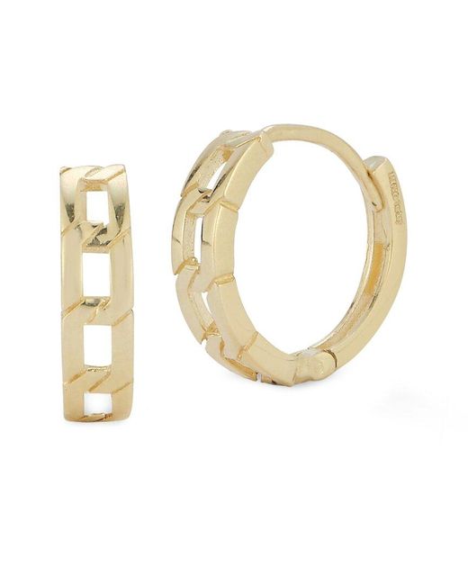 Ember Fine Jewelry Metallic 14k Link Huggie Earrings