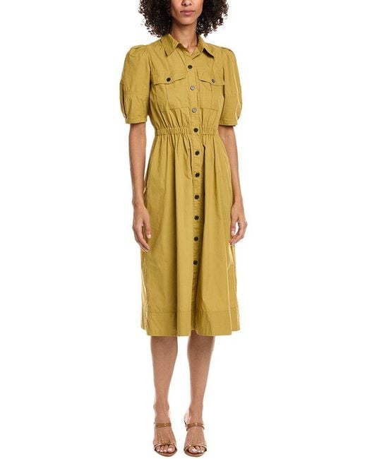 Ba&sh Yellow Milton Shirtdress