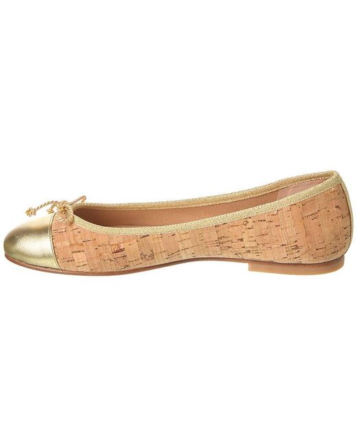 French Sole White Vanity Cork & Leather Flat
