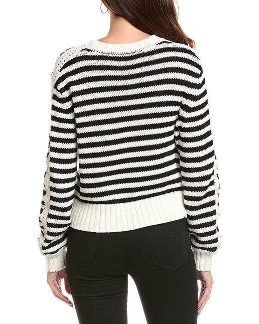 Michael Stars Black Merle Striped Sweater
