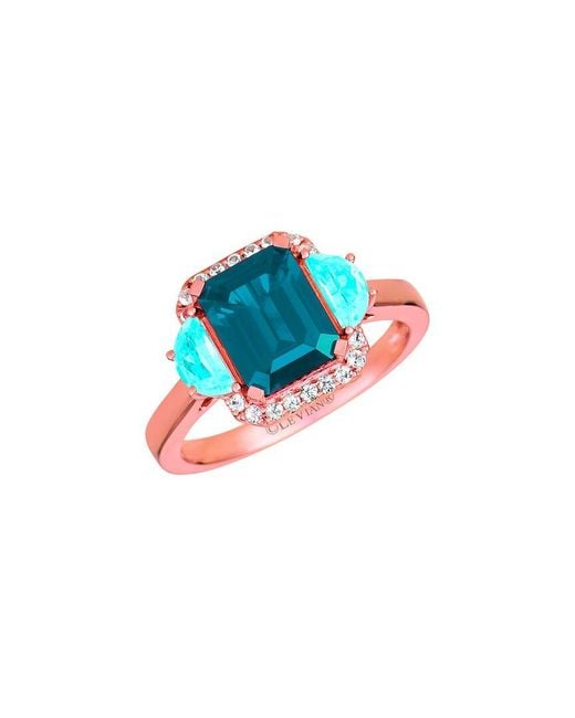 Le Vian Le Vian Escape - Resort Collection 14k Rose Gold 3.42 Ct. Tw. London Blue Topaz Half-eternity Cocktail Ring