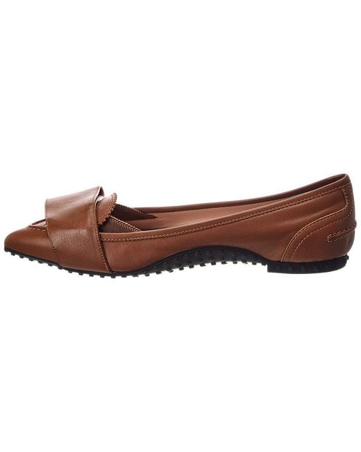 Tod's Brown Gomma Leather Ballet Flat