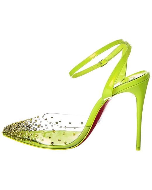 Christian Louboutin Yellow Spikaqueen 100 Vinyl & Patent Pump