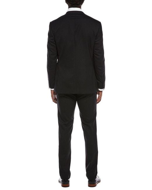 Canali Black 2Pc Wool-Blend Suit With Flat Front Pant for men