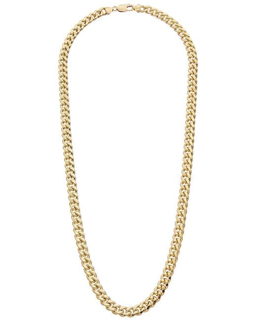 Italian Gold Metallic 14k Semi-solid Miami Cuban Link Necklace