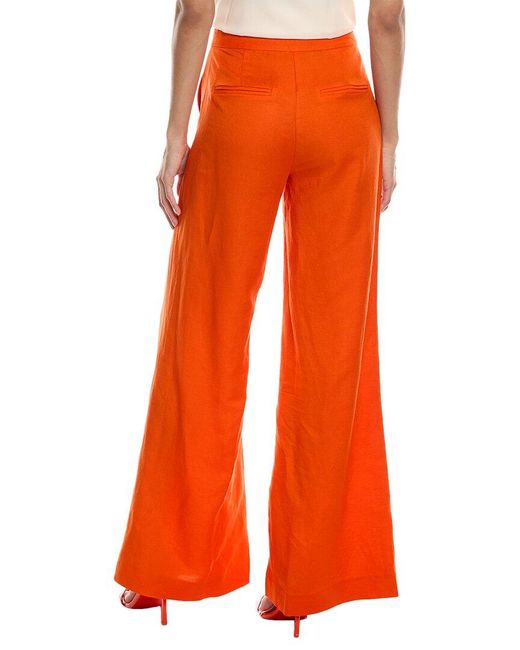Nicholas Orange Carly Linen-blend Pant