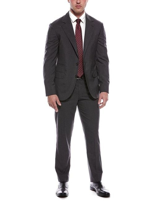 Brunello Cucinelli Black 2pc Wool & Silk-blend Suit for men