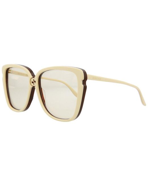 Gucci GG0709S 63mm Sunglasses in Metallic | Lyst