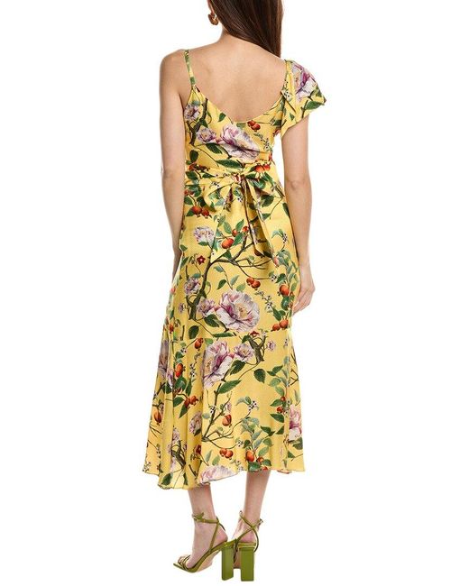 Borgo De Nor Metallic Isadora Silk-Blend Midi Dress