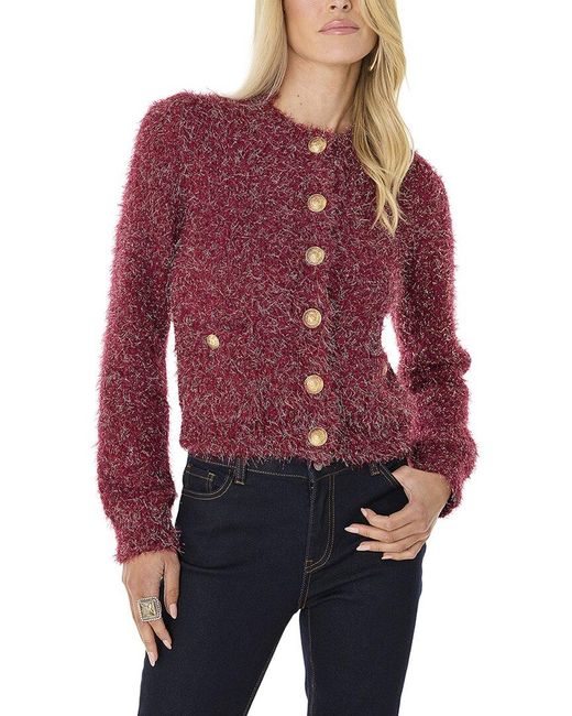 The Noli Shop Red Joana Knit Cardigan