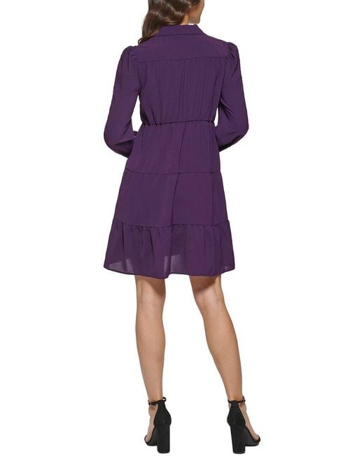 Kensie Purple A-Line Dress