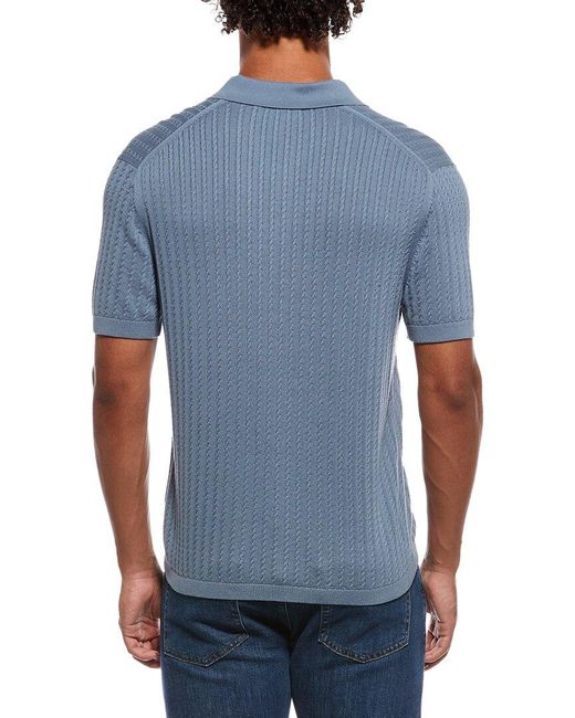 Theory Blue Cable Polo Shirt for men