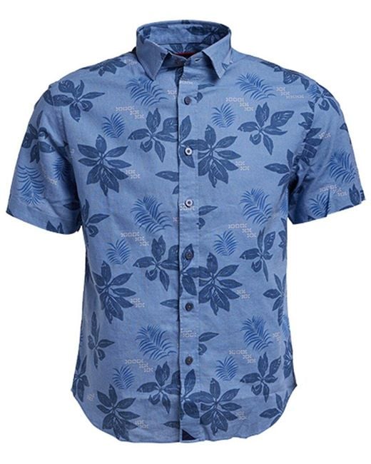 UNTUCKit Blue Classic Bairrada Linen-blend Shirt for men