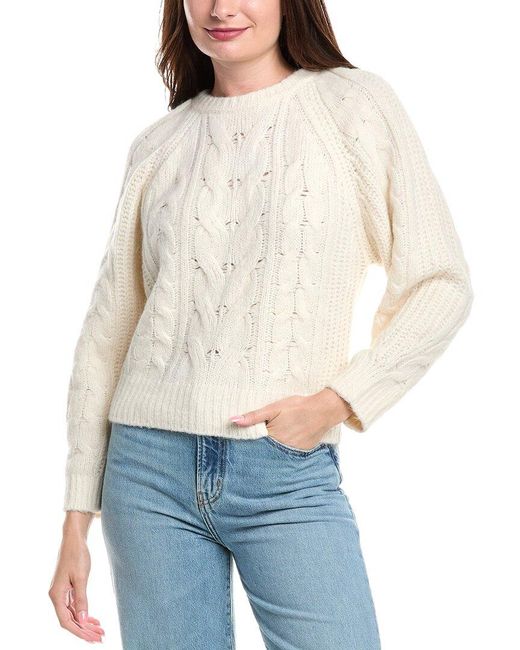 Maje White Wool-Blend Sweater