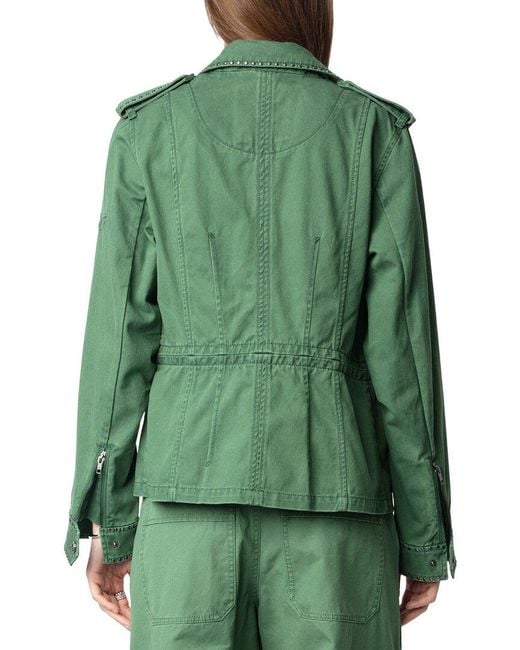 Zadig & Voltaire Green Klimi Studs Jacket